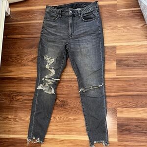 American Eagle Women's Distressed Gray Jeans